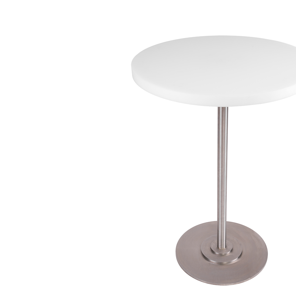 Table 57 - 21.65"W, White, Stainless Steel
