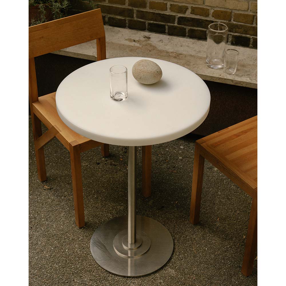 Table 57 - 21.65"W, White, Stainless Steel