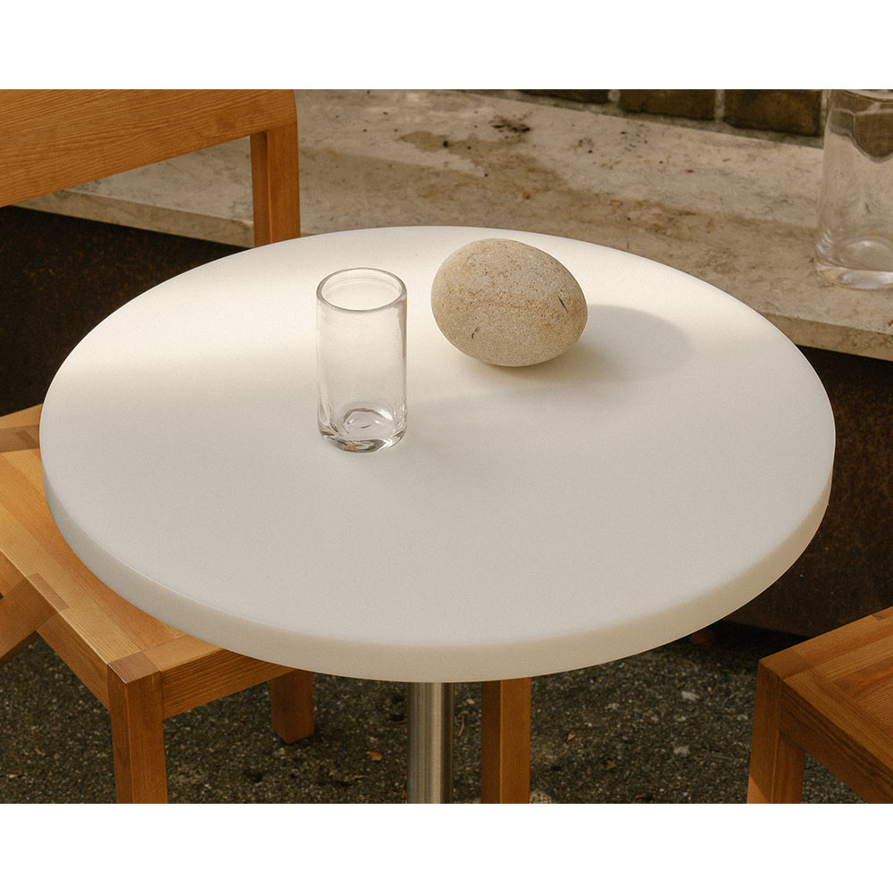 Table 57 - 21.65"W, White, Stainless Steel