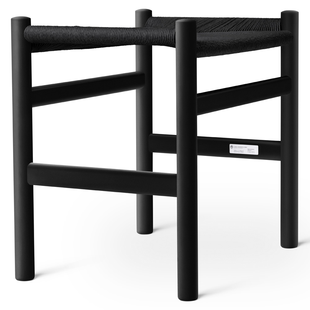 Ch53 Footstool Black Paper Cord 2 | Rouse Home