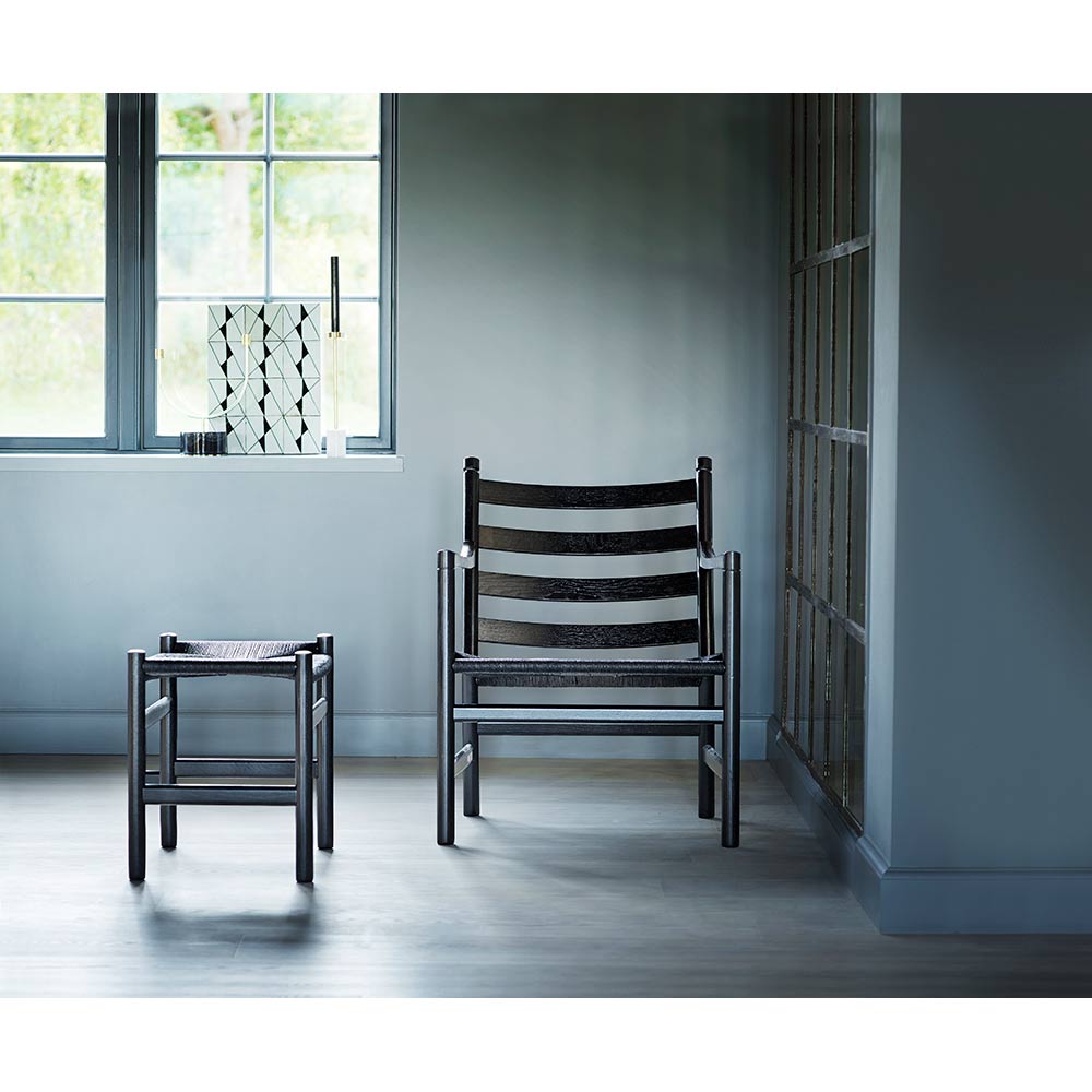 Ch53 Footstool Black Paper Cord 5 | Rouse Home