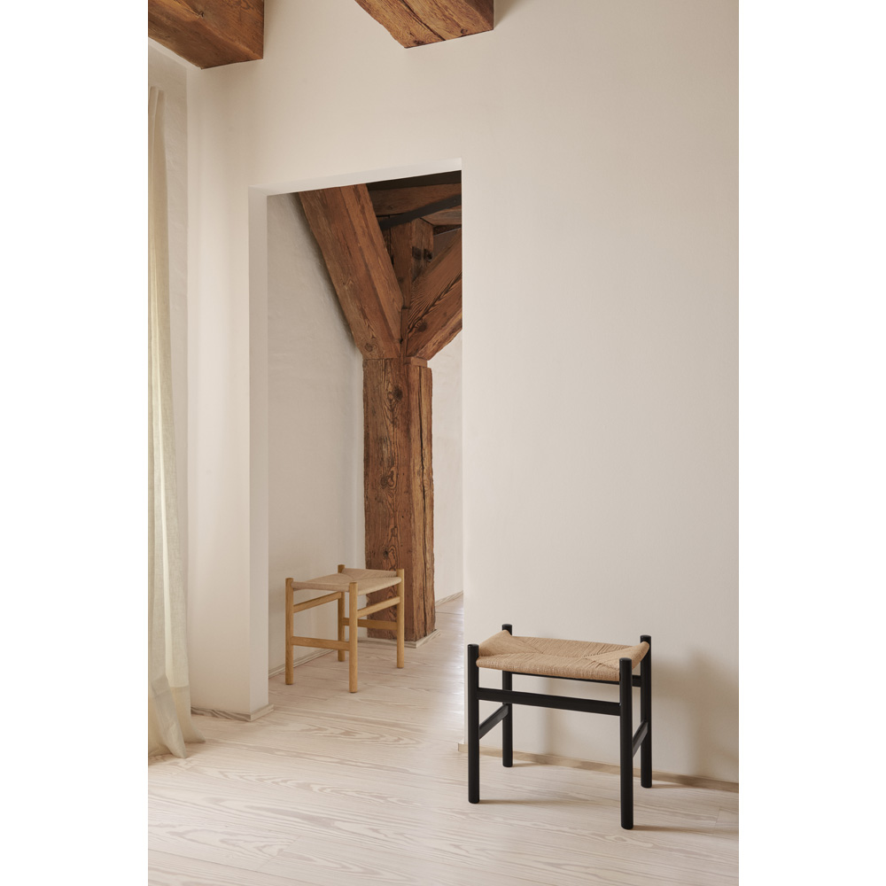 Ch53 Footstool Black Paper Cord 6 | Rouse Home