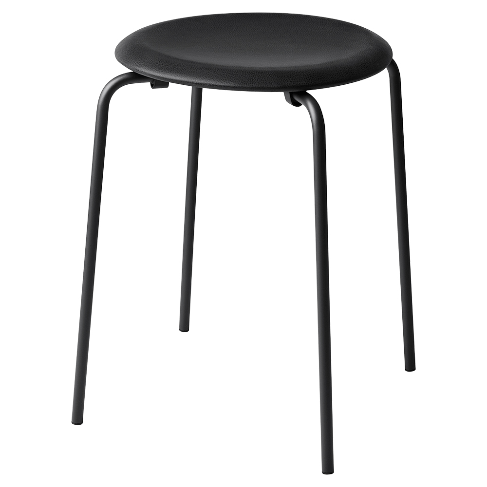 Dot Stool - Black Leather, Black Base