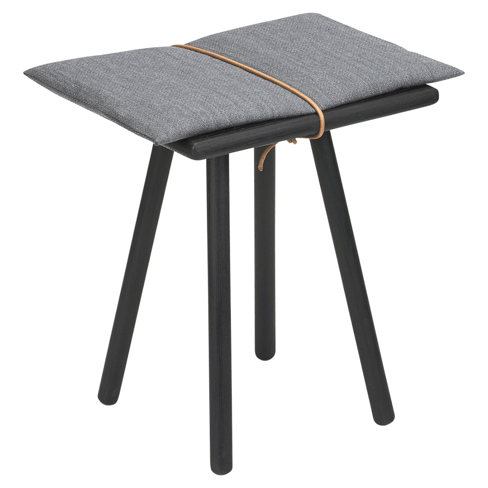 Georg Stool - Black Colored Oak, Light Gray