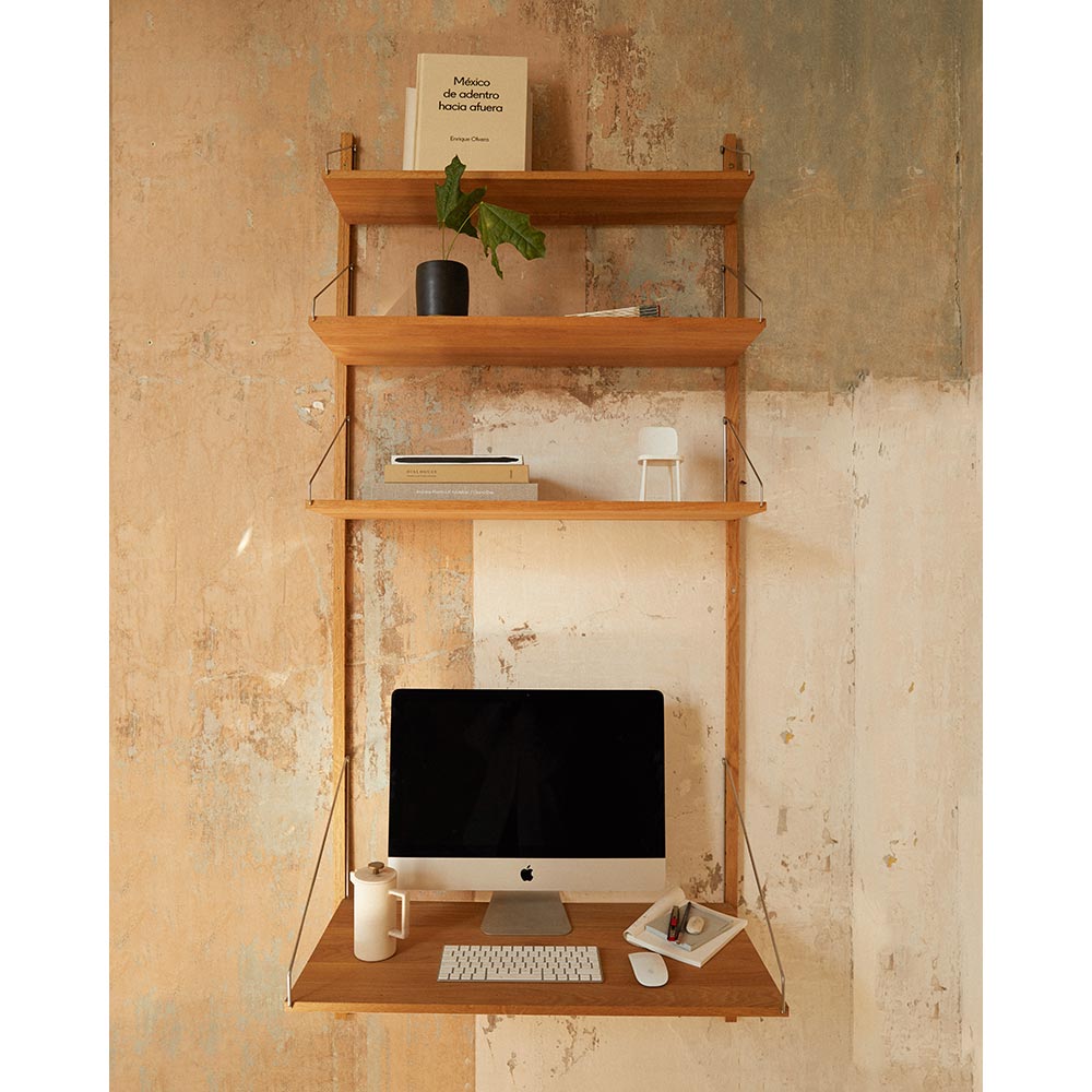 Library Desk Shelf - Natural Oak