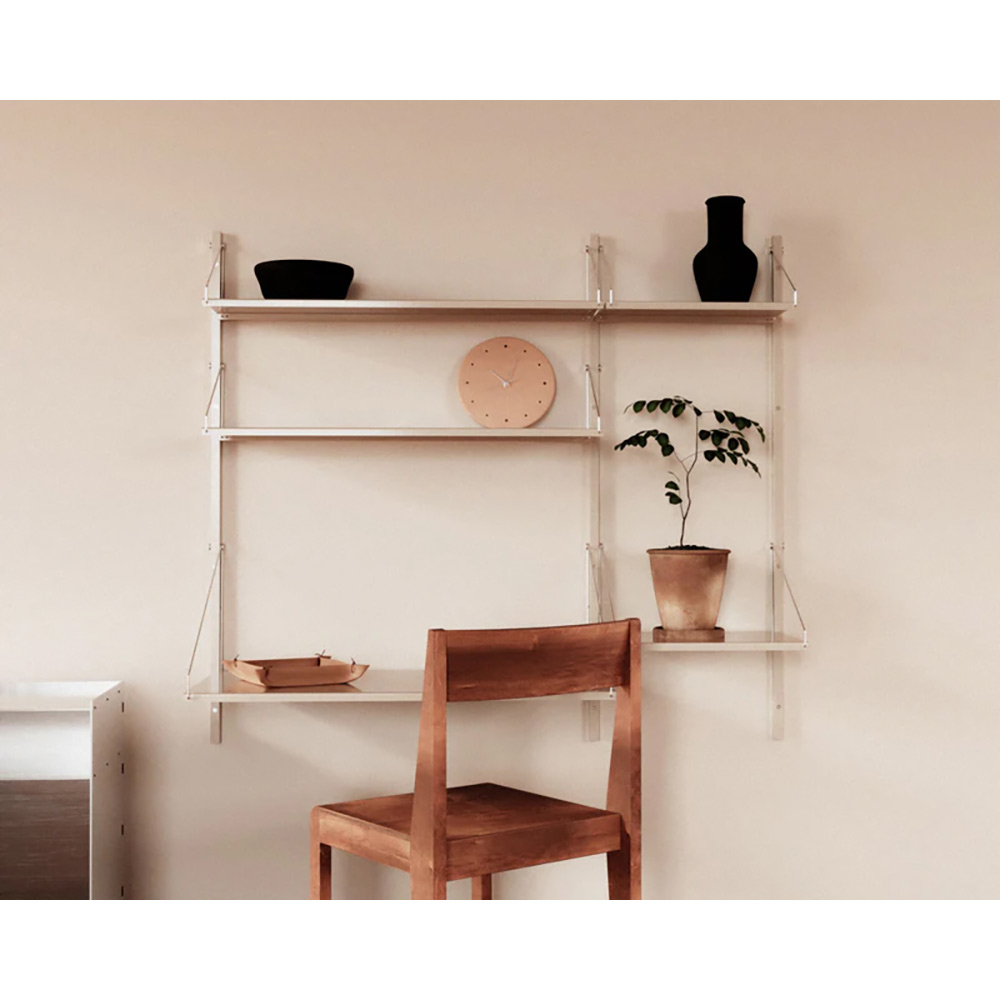 Library Desk Shelf - Warm White Steel | Rouse Home