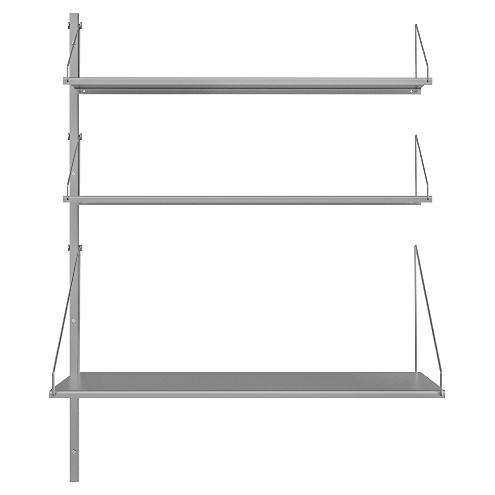 Shelf Library Add-on Desk Section - 31.99"W x 42.67"H, Stainless Steel