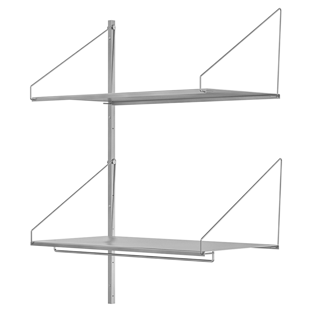 Shelf Library Add-on Hanger Section - 31.99"W x 42.67"H, Stainless Steel