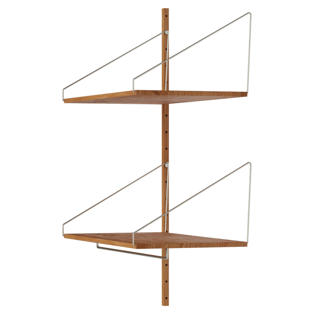Shelf Library Add-on Hanger Section - 32.18"W x 45.2"H, Natural Oak
