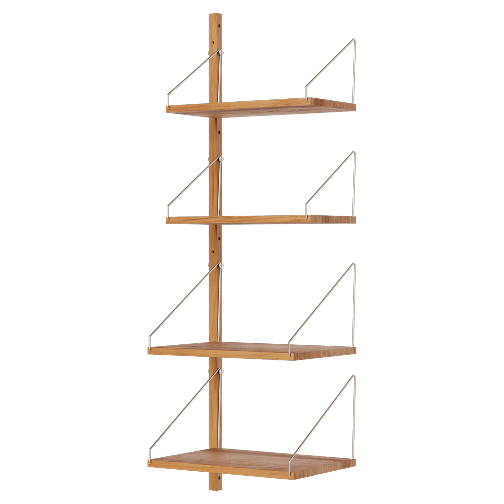Shelf Library Add-on Section - 16.43"W x 45.2"H, Natural Oak