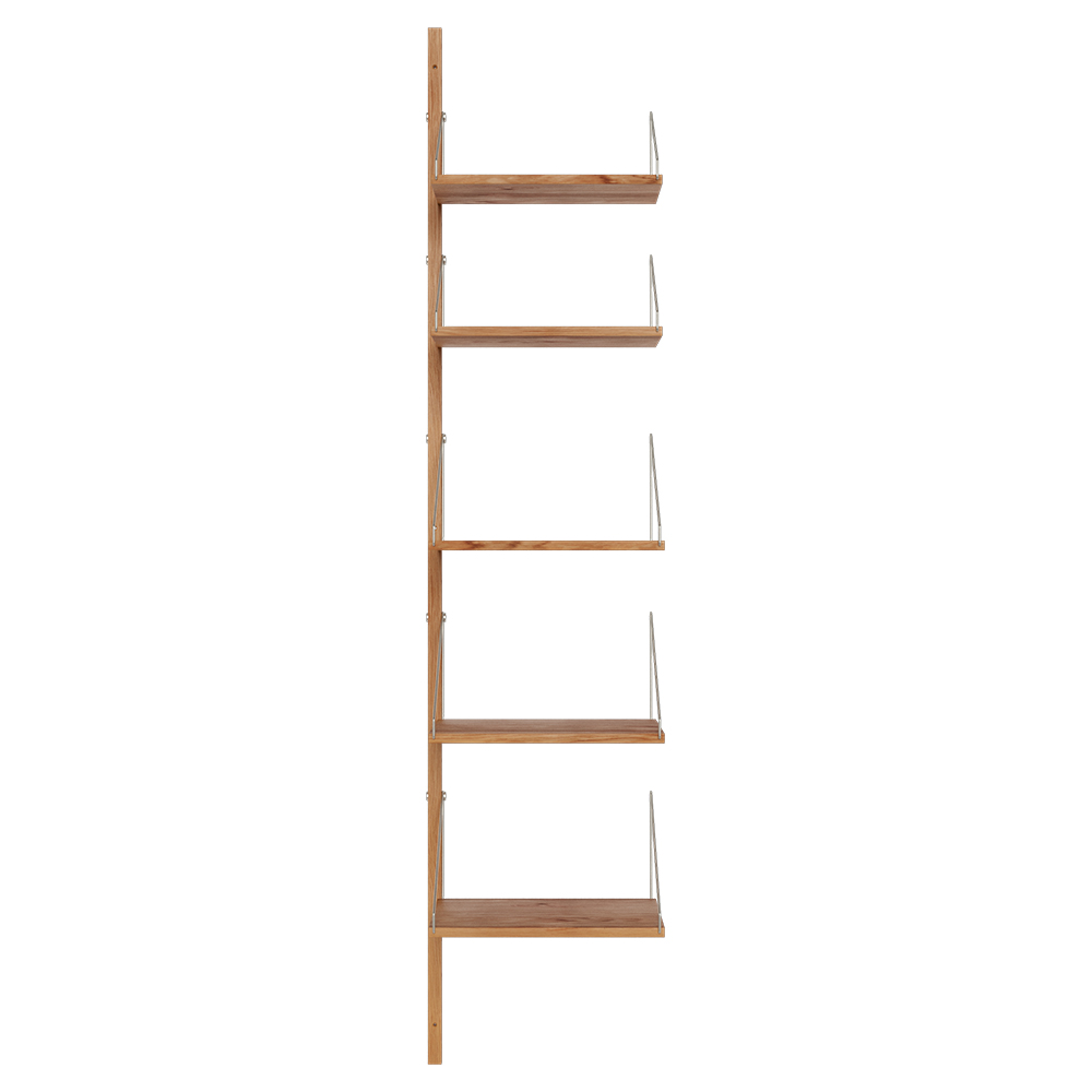 Shelf Library Add-on Section - 16.43"W x 72.91"H, Natural Oak