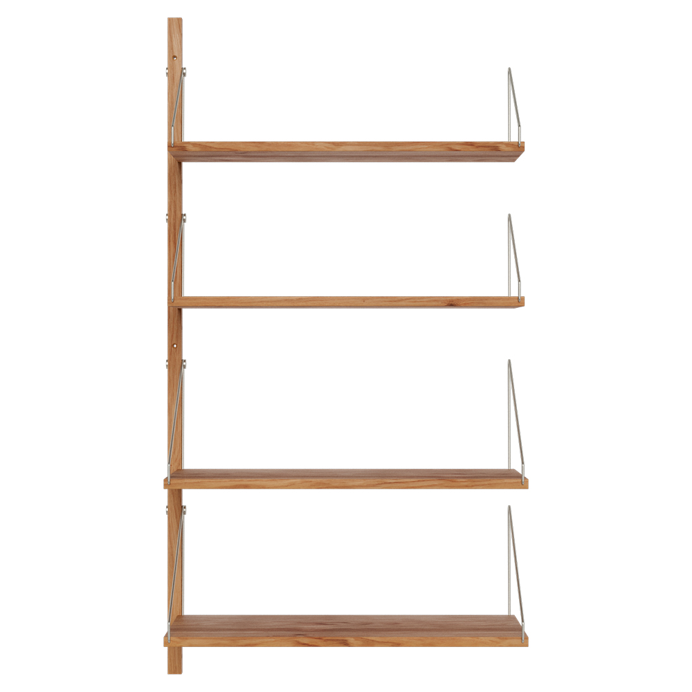 Shelf Library Add-on Section - 24.31"W x 45.2"H, Natural Oak