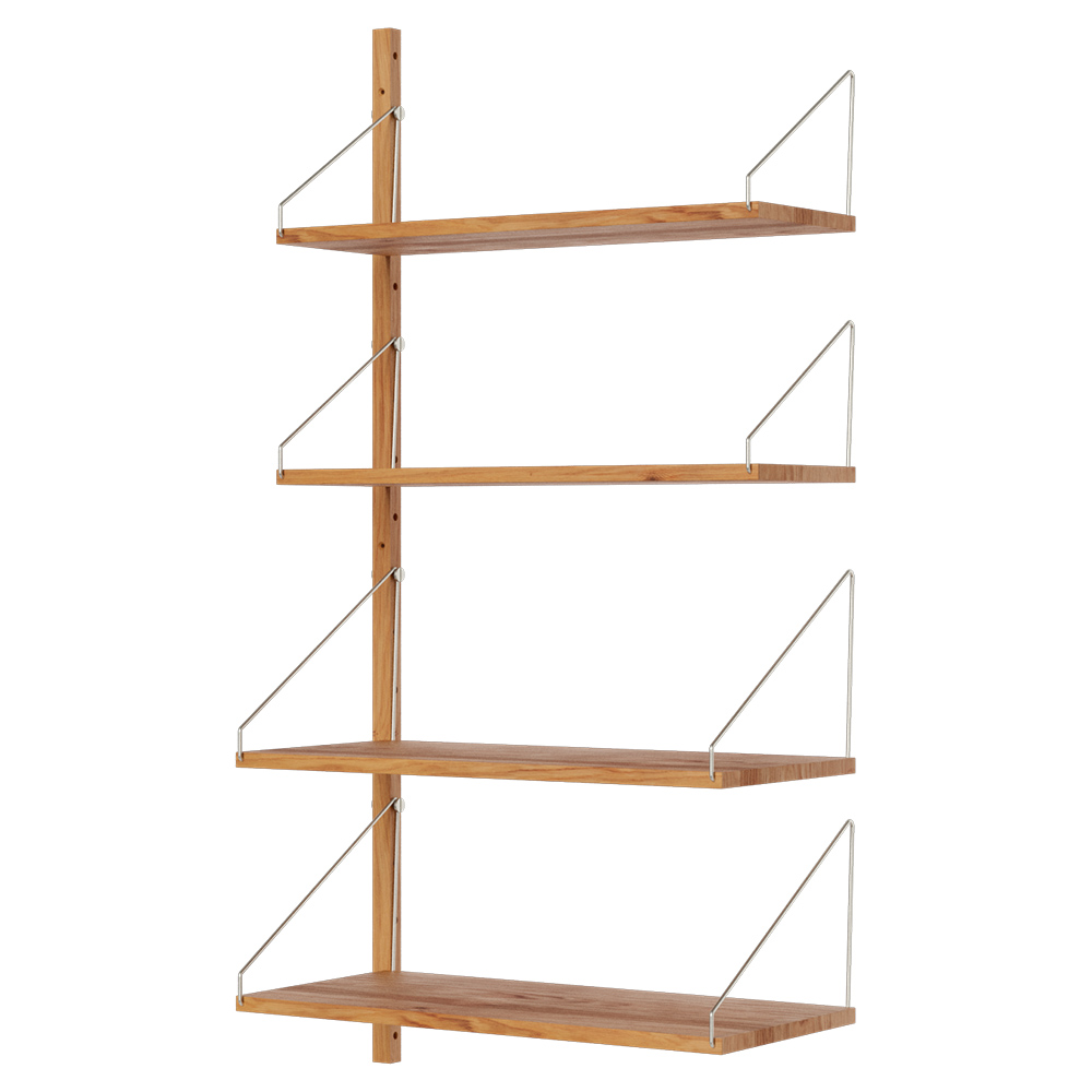 Shelf Library Add-on Section - 24.31"W x 45.2"H, Natural Oak