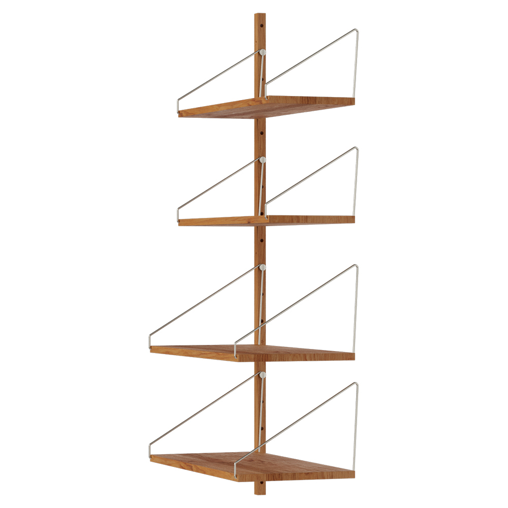 Shelf Library Add-on Section - 24.31"W x 45.2"H, Natural Oak