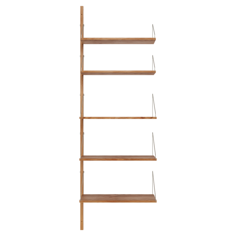 Shelf Library Add-on Section - 24.31"W x 72.91"H, Natural Oak