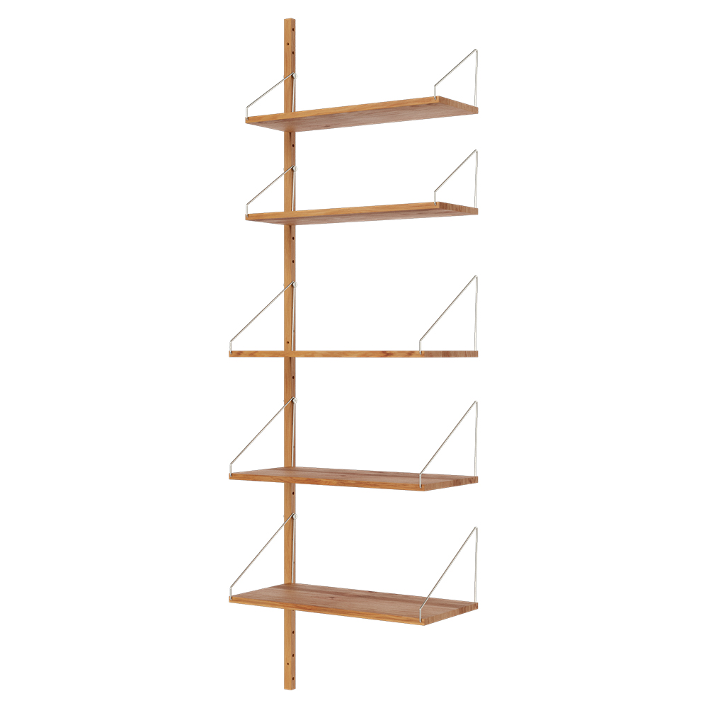 Shelf Library Add-on Section - 24.31"W x 72.91"H, Natural Oak