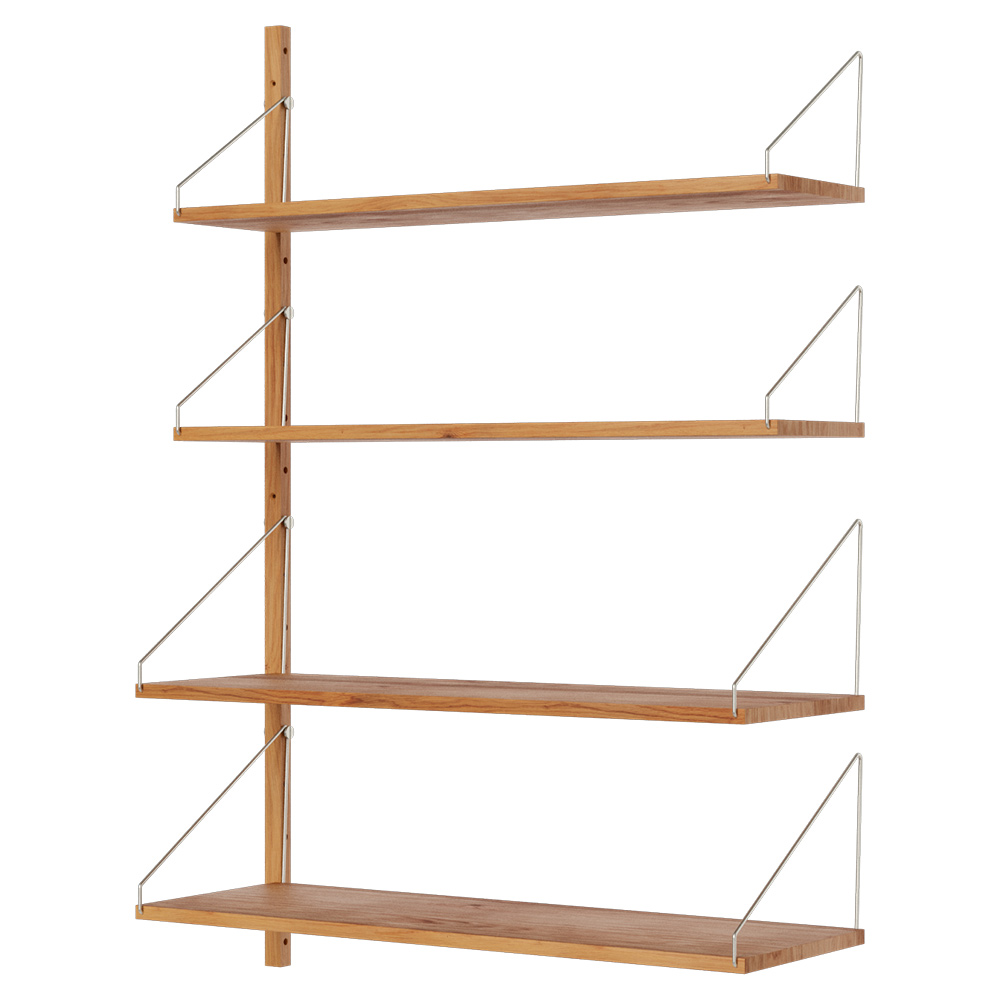 Shelf Library Add-on Section - 32.18"W x 45.2"H, Natural Oak