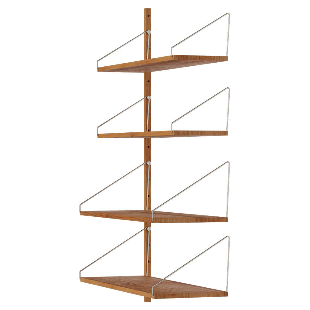 Shelf Library Add-on Section - 32.18"W x 45.2"H, Natural Oak