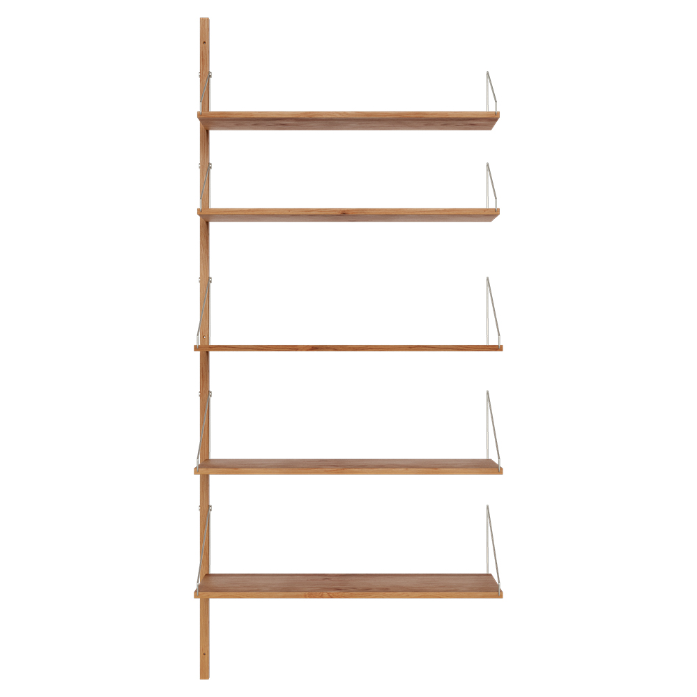 Shelf Library Add-on Section - 32.18"W x 72.91"H, Natural Oak