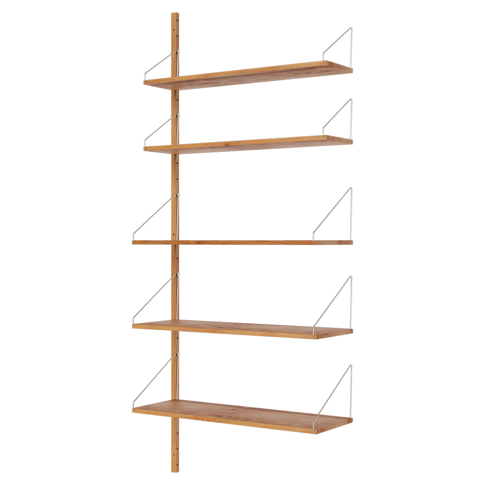 Shelf Library Add-on Section - 32.18"W x 72.91"H, Natural Oak
