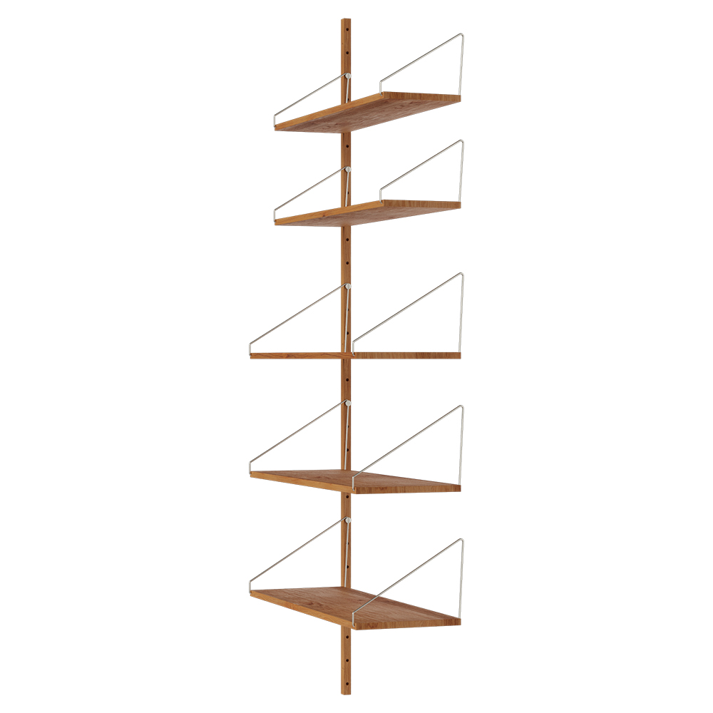 Shelf Library Add-on Section - 32.18"W x 72.91"H, Natural Oak