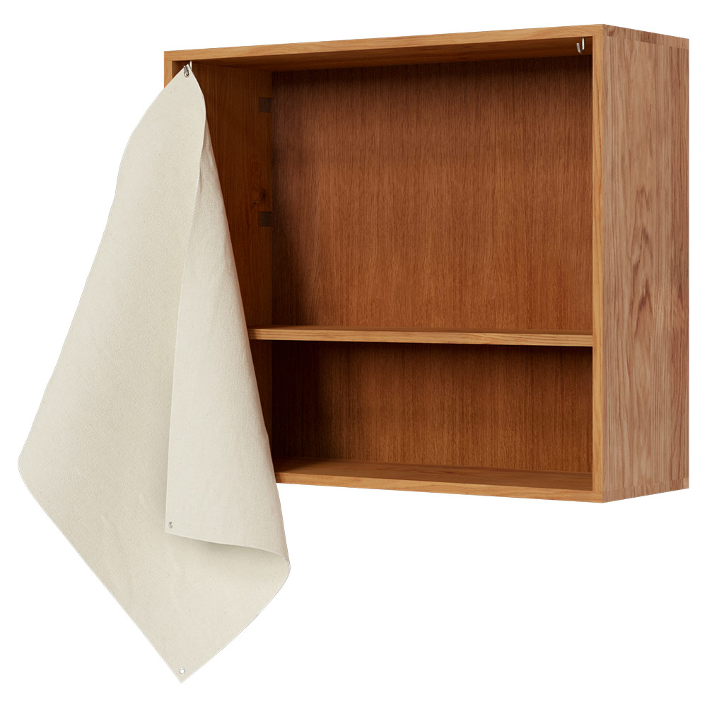 Shelf Library Canvas Cabinet - Natural Oak, Canvas