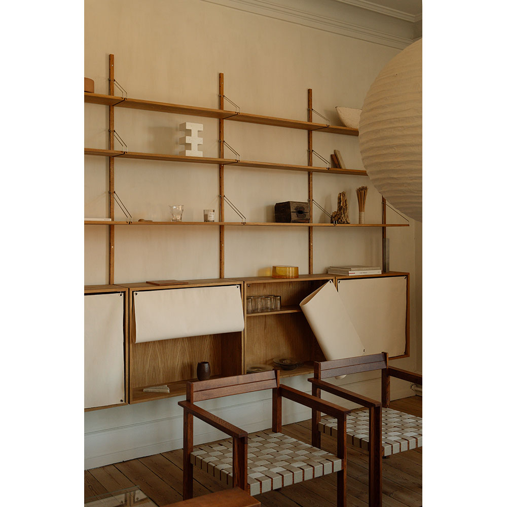 Shelf Library Canvas Cabinet - Natural Oak, Canvas