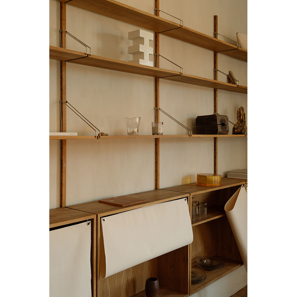 Shelf Library Canvas Cabinet - Natural Oak, Canvas