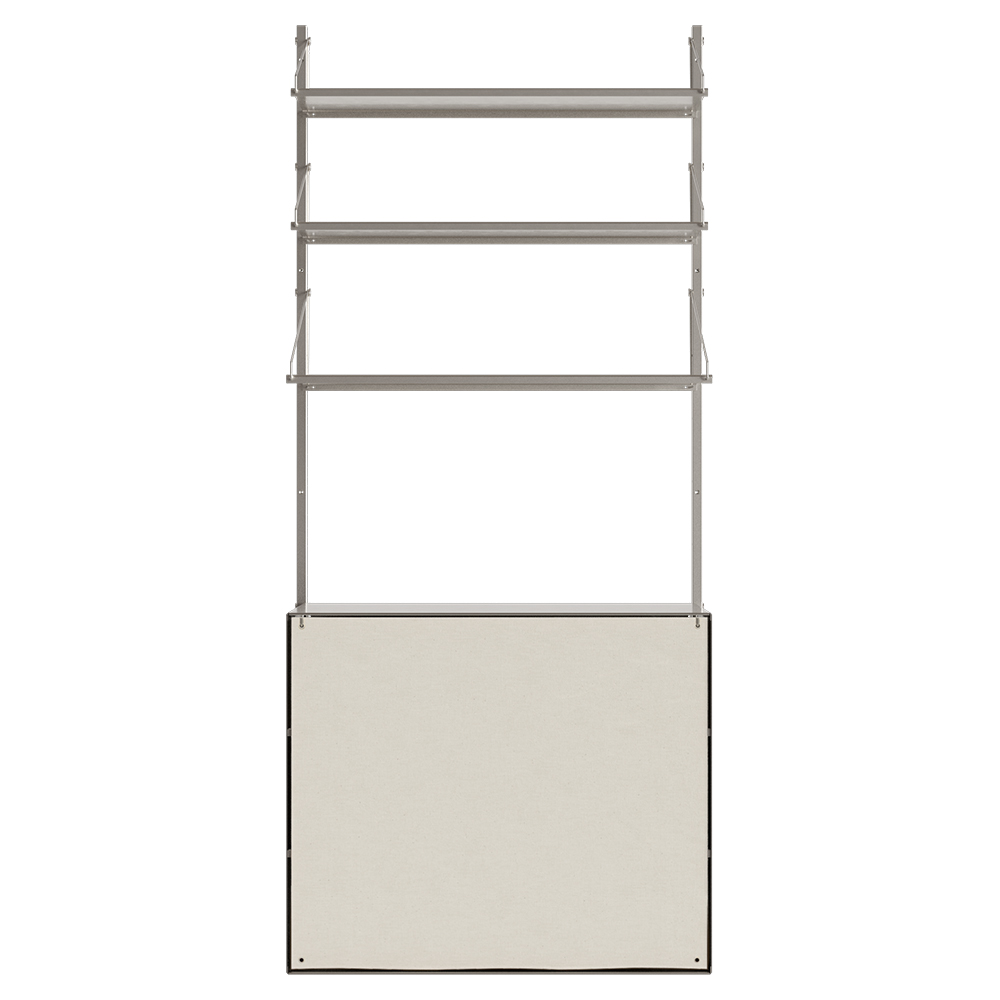 Shelf Library Canvas Cabinet Section - Stainless Steel, Canvas