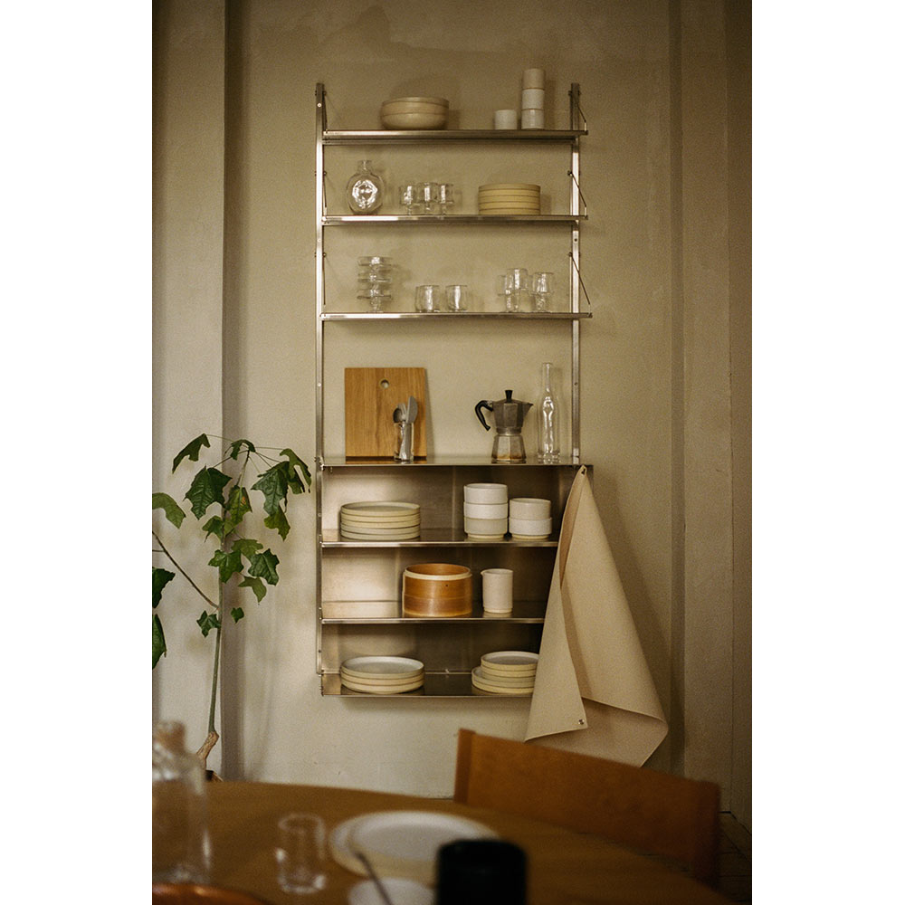 Shelf Library Canvas Cabinet Section - Stainless Steel, Canvas