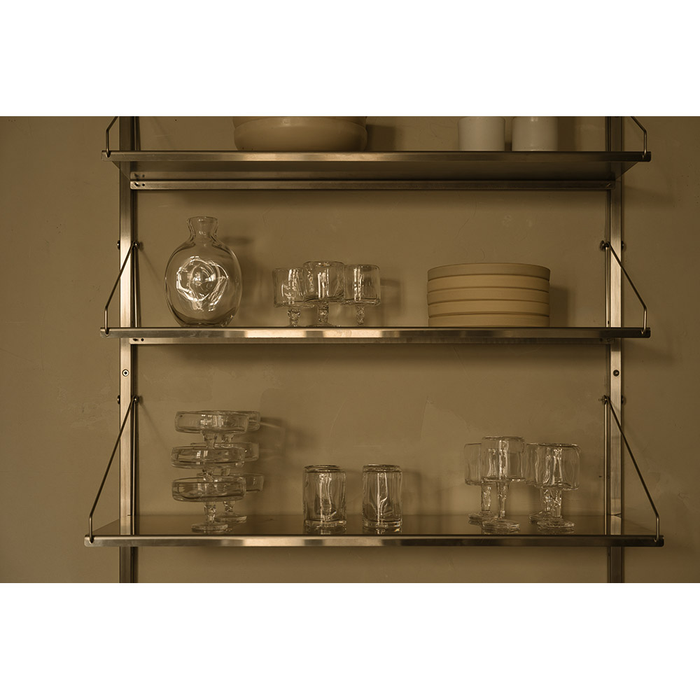 Shelf Library Canvas Cabinet Section - Stainless Steel, Canvas