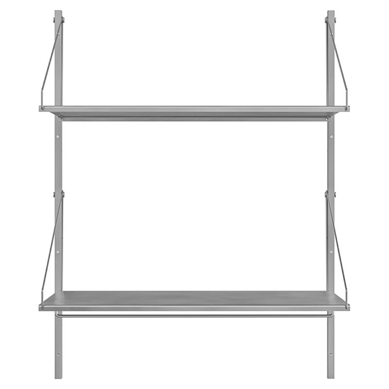 Shelf Library Hanger Section - 32.48"W x 42.67"H, Stainless Steel