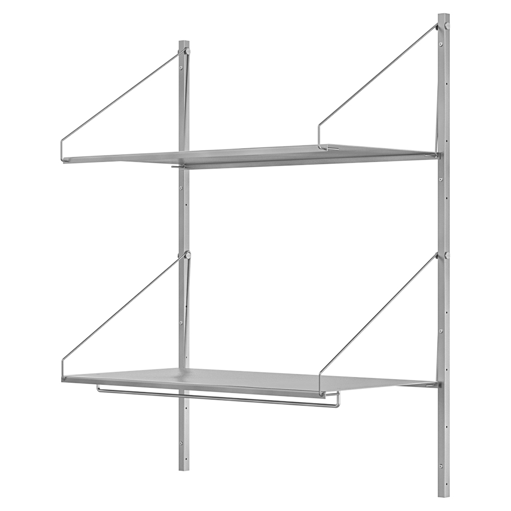 Shelf Library Hanger Section - 32.48"W x 42.67"H, Stainless Steel