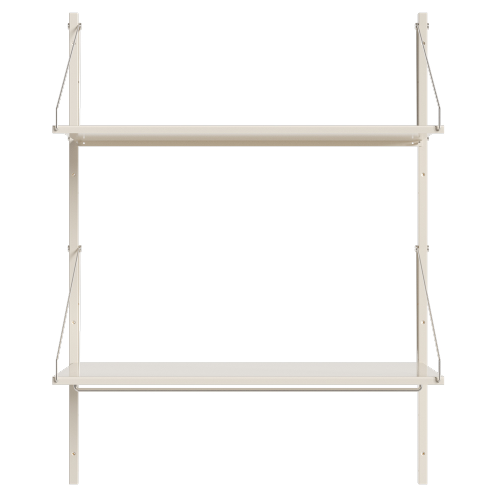 Shelf Library Hanger Section -32.48"W x 42.67"H, Warm White Steel