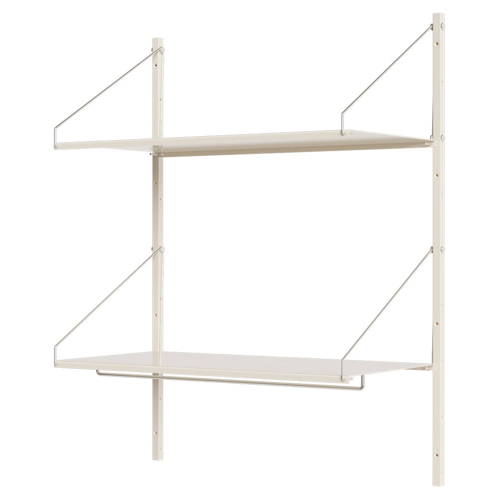 Shelf Library Hanger Section -32.48"W x 42.67"H, Warm White Steel