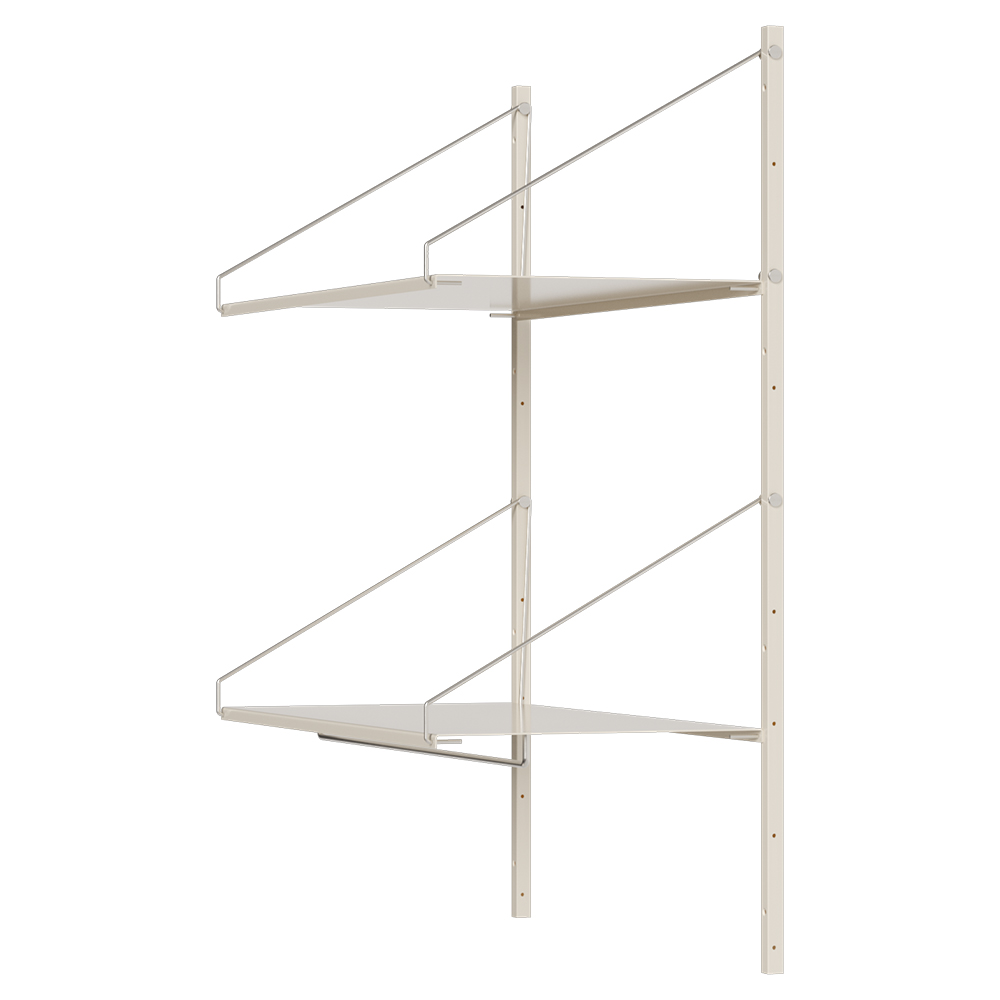 Shelf Library Hanger Section -32.48"W x 42.67"H, Warm White Steel