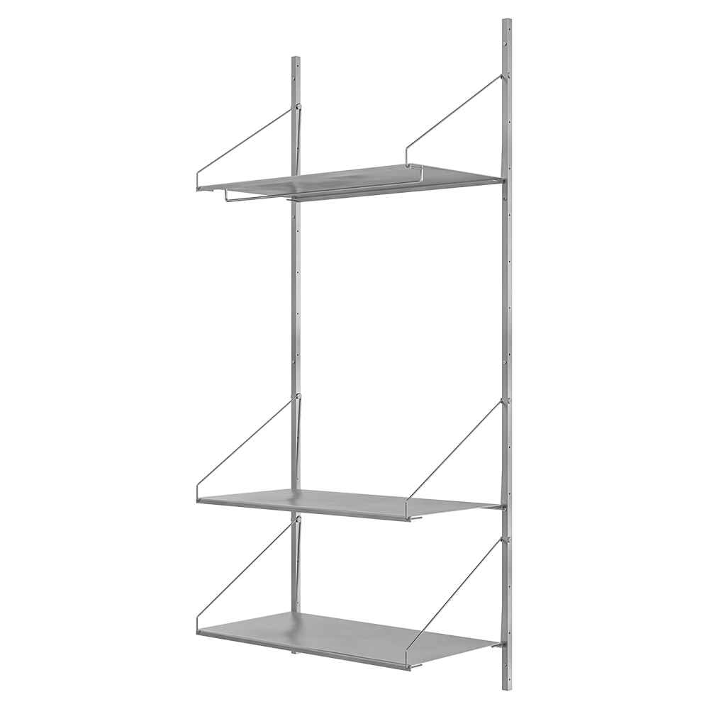 Shelf Library Hanger Section - 32.48"W x 72.91"H, Stainless Steel
