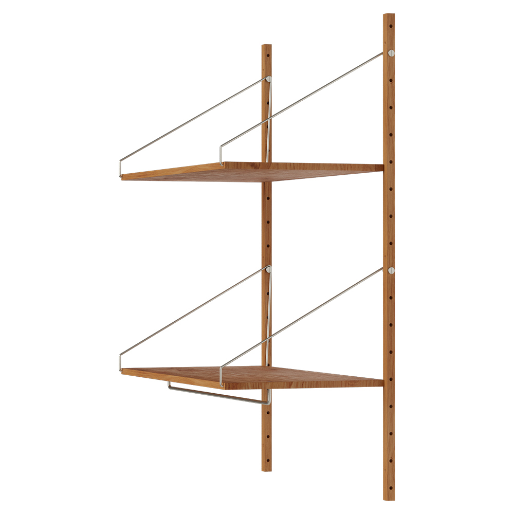 Shelf Library Hanger Section - 32.87"W x 45.2"H, Natural Oak
