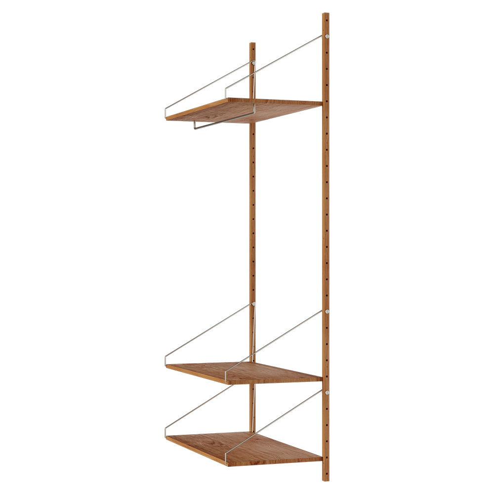 Shelf Library Hanger Section - 32.87"W x 72.91"H, Natural Oak