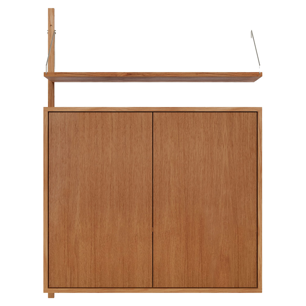 Shelf Library Medium Cabinet Add-on Section - 32.18"W x 45.2"H, Natural Oak