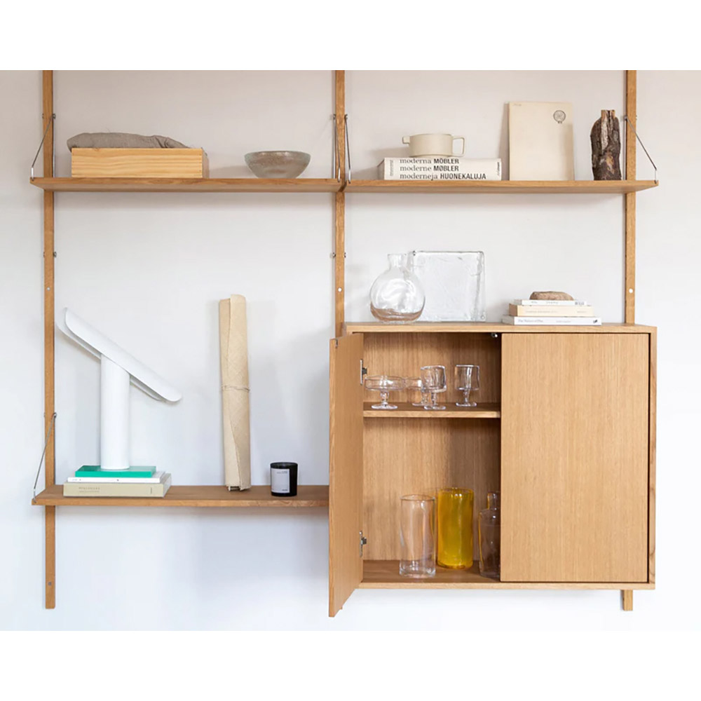 Shelf Library Medium Cabinet Add-on Section - 32.18"W x 72.91"H, Natural Oak