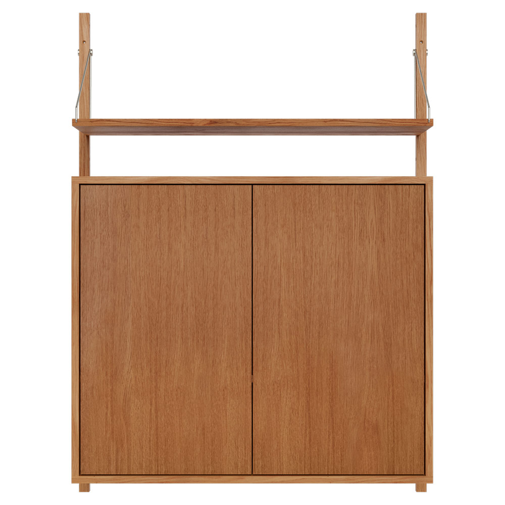Shelf Library Medium Cabinet Section - 32.87"W x 45.2"H, Natural Oak