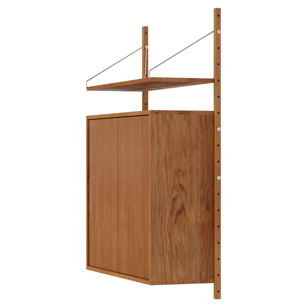 Shelf Library Medium Cabinet Section - 32.87"W x 45.2"H, Natural Oak