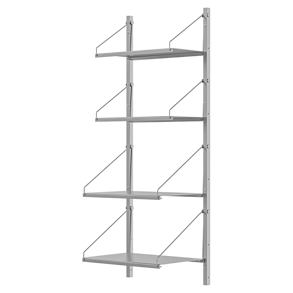 Shelf Library Single Section - 17.12"W x 42.67"H, Stainless Steel