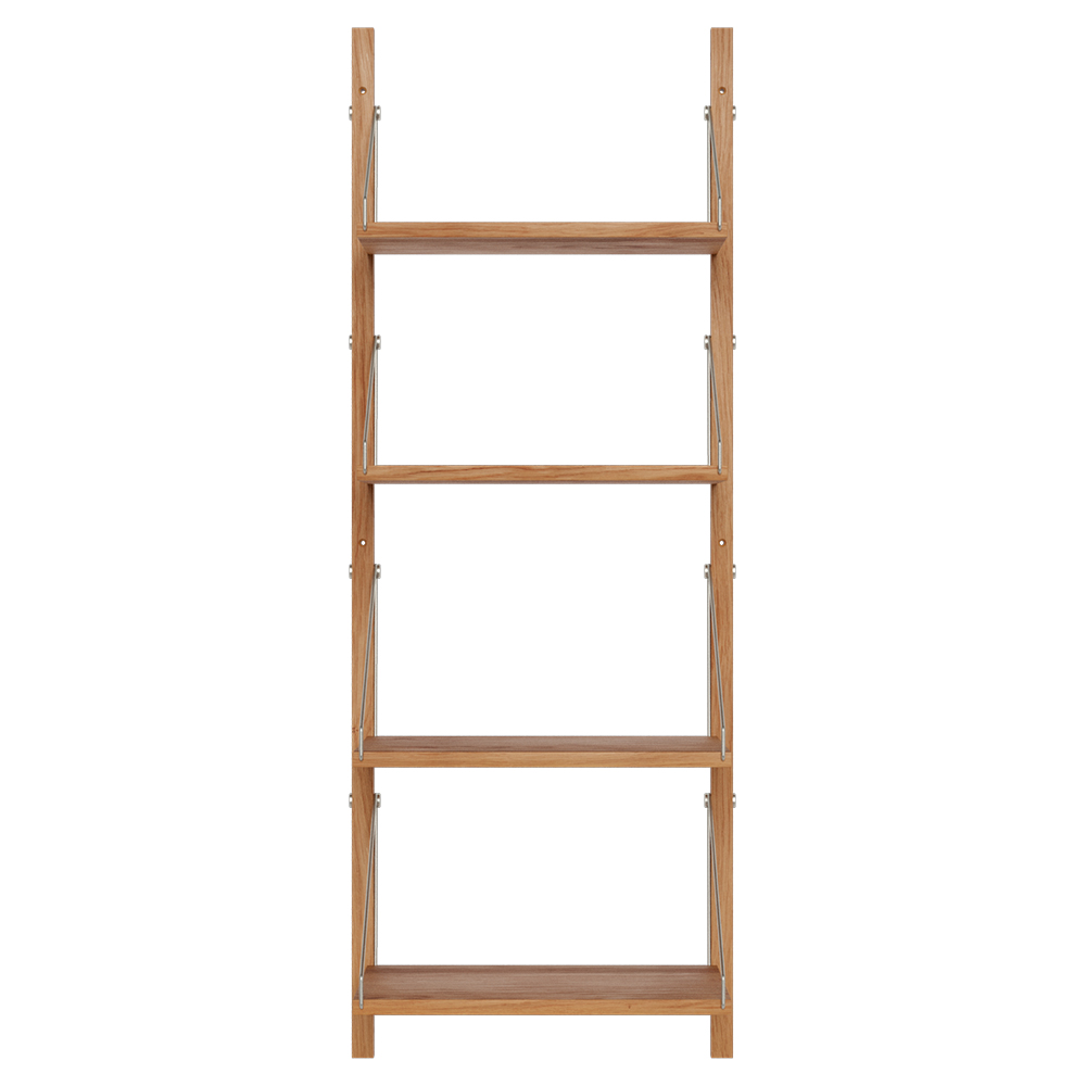 Shelf Library Single Section - 17.12"W x 45.2"H, Natural Oak