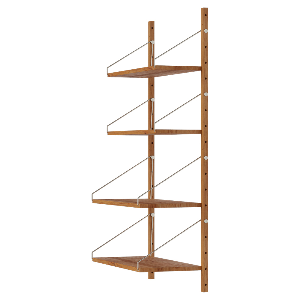 Shelf Library Single Section - 17.12"W x 45.2"H, Natural Oak