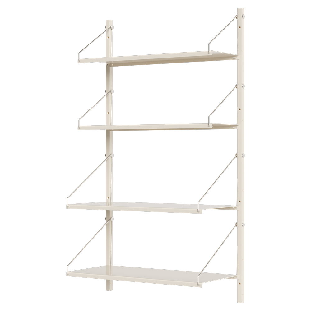 Shelf Library Single Section - 24.61"W x 42.67"H, Warm White Steel