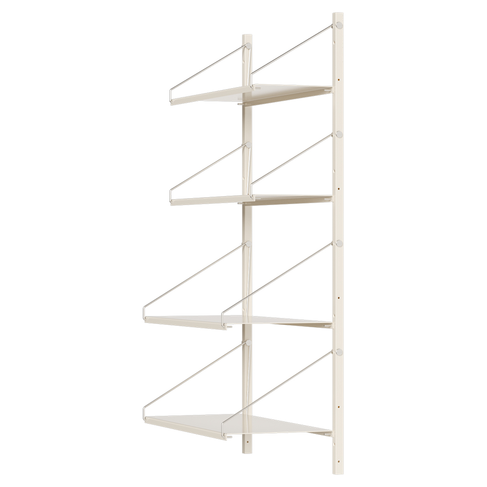 Shelf Library Single Section - 24.61"W x 42.67"H, Warm White Steel