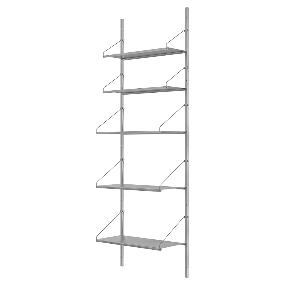 Shelf Library Single Section - 24.61"W x 72.91"H, Stainless Steel