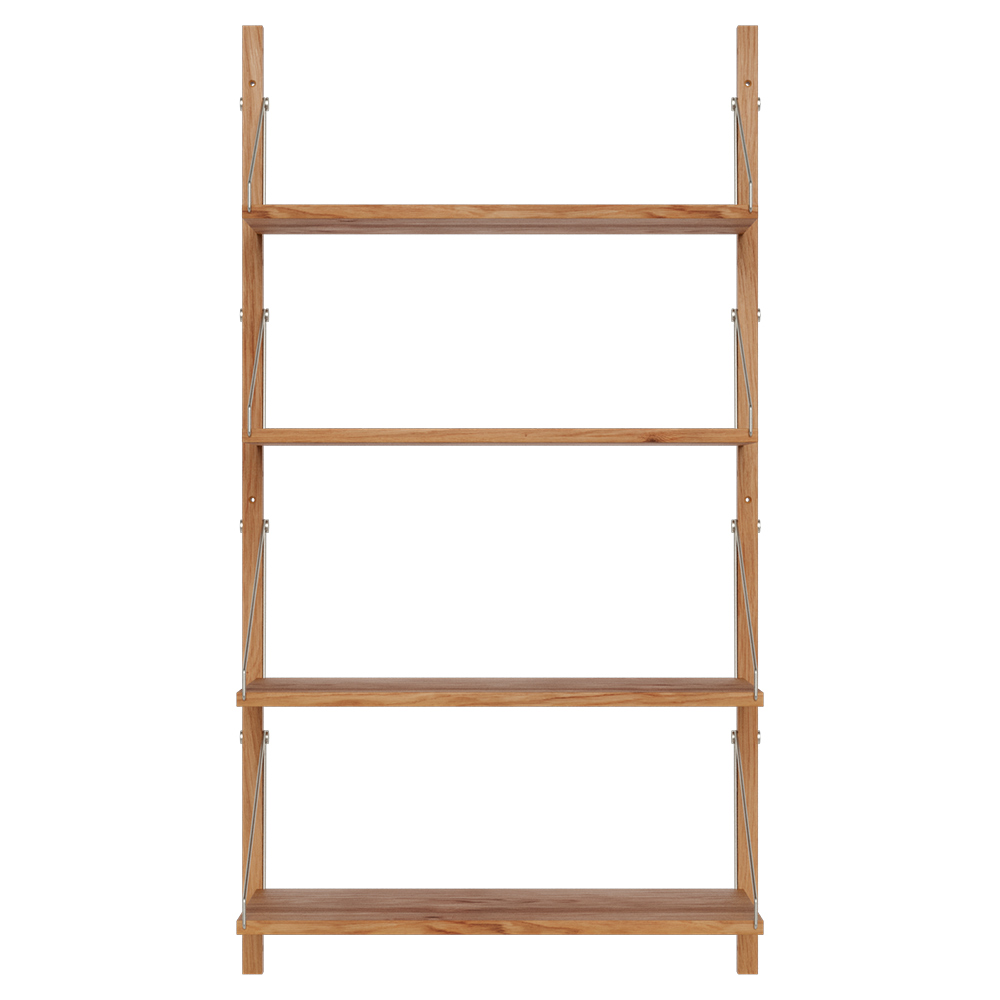 Shelf Library Single Section - 25"W x 45.2"H, Natural Oak
